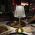 Generic 3 Dimmable, Gold Crystal Table Lamp Touch Control, Color & Rechargeable LED Lamp, Elegant Bedroom,Office