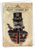 NobleWorks Funny Father's Day Card for Dad, Pa, Pop, Daddy, Stepfather, Humor Notecard with Envelope, Steampunk Cat