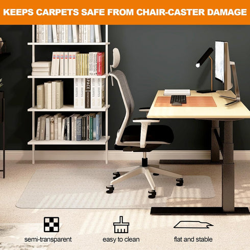 Thickened Chair Mat for Low Pile Carpet, Heavy Duty Desk Chair Mat for Carpeted Floors, 47.5" x 35.5"