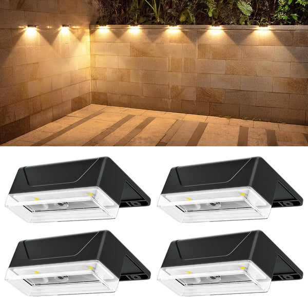 Ellasay Solar Fence Lights Outdoor: 8 Lighting Modes with RGB Solar Powered