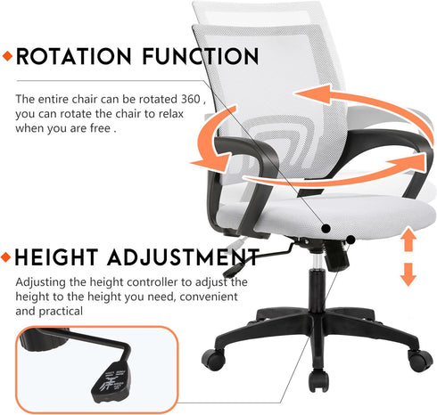 PayLessHere 360 (Pack 1, Home Office Chair Desk Computer Chair Adjustable Ergonomic Chair Lumbar Support Armrest