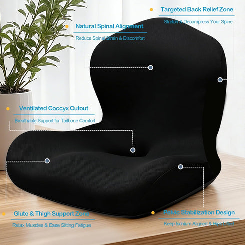 BANKQF Seat Cushion for Office Chair and Car, L-Shaped Ergonomic Car Seat Cushions, Memory Foam Chair Cushion, Lumbar