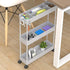 SPACELEAD 3 Tier Slim Rolling Storage Cart - Mobile Utility Organizer Trolley for Bathroom, Office, Kitchen, Grey