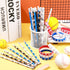 Sabary 48 Pcs Sports Pencils Set, Silicone Bracelets, Soccer, Football, Basketball, Baseball, Birthday Gifts