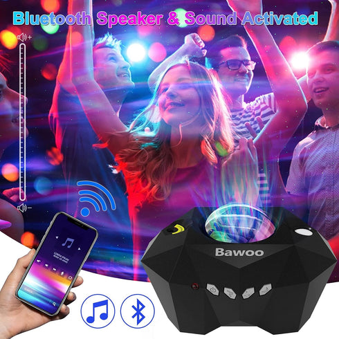 Aurora Star Light Projector with Moon, Galaxy Lights Projector with Remote Control, Night Sky Light Projector Built