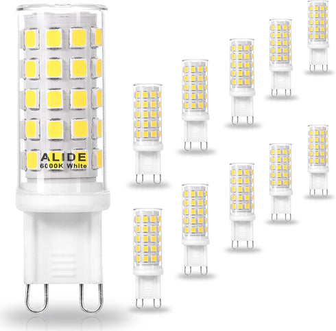 ALIDE G9 LED Bulbs 5W 6000K Daylight, 50W-60W Halogen Equivalent, 10 Pack, AC120V