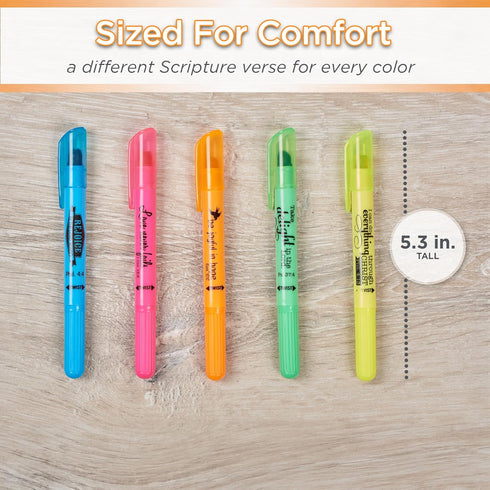 Christian Art Gifts Twist & Glide Gel Multicolor Bible Highlighter Set, Smudge-proof, No Bleed, Pack of 5