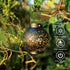 EXCMARK 2 Pack Outdoor Solar Hanging Lantern Lights Metal LED Decorative Lamp for Garden Patio Courtyard Lawn and Table