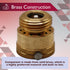 3/4 Inch Vacuum Breaker Solid Brass Hose Bib Backflow Preventer for Garden Spigot RV