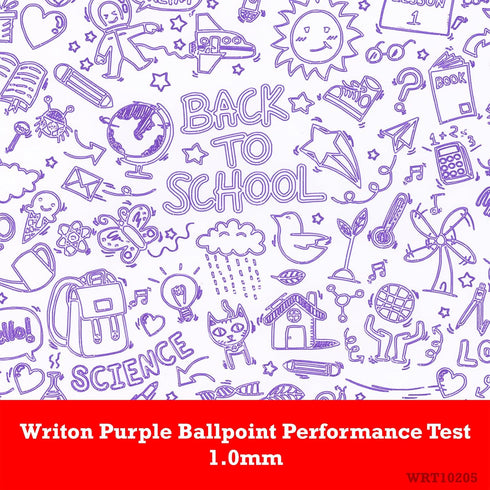 Writon Retractable Ballpoint Pens, 12 Pack, Triangle Grip and Barrel, 1.0mm Medium Point, Purple Ink