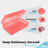 Enday Plastic Pencil Box with Snap Closure Lids, Small Utility Storage Case in Red (1 Pc)