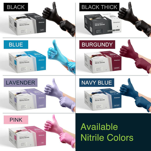 Lilac Nitrile Disposable Gloves - 100 Count, 3 Mil Small Powder and Latex Free Surgical Medical Exam Gloves