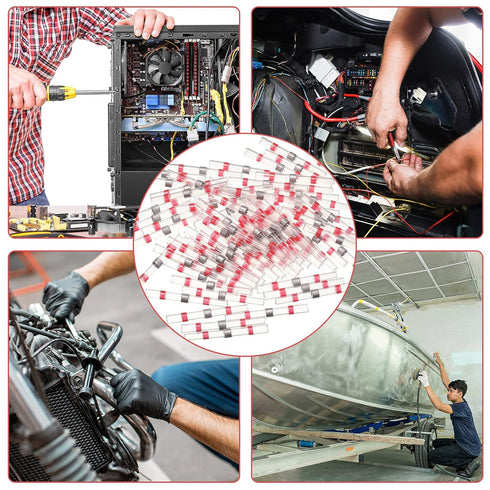 300 Butt Splice Red Solder Seal Wire Connectors - 22-18 Awg, Waterproof Insulated Electrical Terminals for Automotive