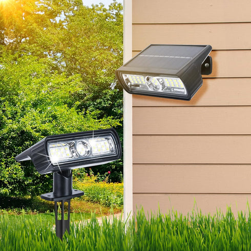 Toodour Solar Spot Lights Outdoor, 2 Pack with 2 Modes, Waterproof Solar Powered Flood Lights for Garden Decor