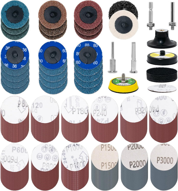 YoShin 270Pcs Die Grinder Accessories,2 Inch Sanding Discs for Drill Grinder Rotary Tools,36-3000