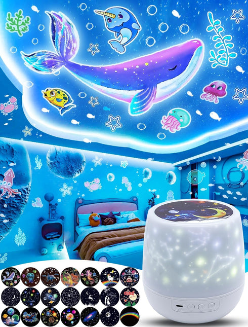 Night Light for Kids + 21 Sets of Films, Projector Night Light