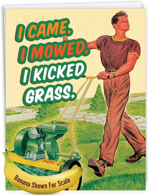NobleWorks - Design Greeting Card for Relative, Happy Birthday Greetings, 8.5 x 11 Inch with Envelope - K Grass J9725