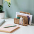 U Brands Woven Letter Sorter, Rattan-Inspired Wicker Style Office Organization Supplies, 1 Count