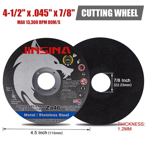 Cut Off Wheels 12 PCS, 4 1/2 Inch Metal and Stainless Steel Cutting Wheel, Fast Cutting Disc for Angle Grinder (4-1/2 x .045 x 7/8inch) 10+2pcs