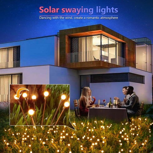 4 Pack 32 2 BrizLabs Solar Garden Lights, LED Solar Powered Firefly Lights, Modes Swaying Light, Waterproof Globe