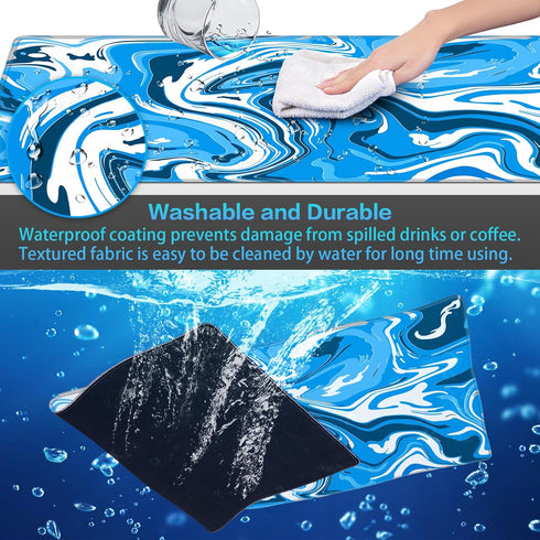 Canjoy Fluid Pattern Gaming Mouse Pad, Large Extended 35.4x15.7inch Computer Mouse Mat for Gaming, Office, Home