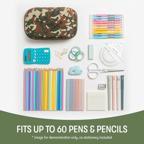 ZIPIT Camo Pencil Box for Boys, Pencil Case for School, Organizer Pencil Bag, Large Capacity Pencil Pouch