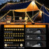 ZQHGMM 2-Pack 4-in-1 32.8-Foot 8 Warm Camping String Lights, Quick-Closing, Rechargeable Tent Lights, Lighting Modes