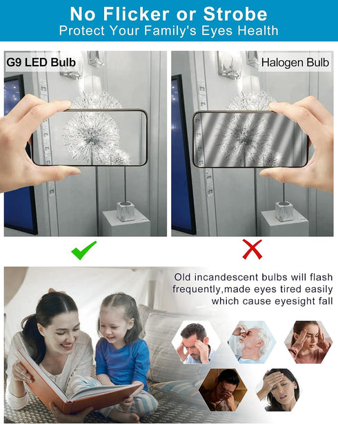 G9 Bulbs, 40 T4 Bulb, 6000K 450 G9 Non-Dimmable, 4W Bulb 360 5 Pack LED Watt Equivalent Chandelier Light Daylight White