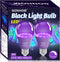 2 Pack A19 LED Black Light Bulbs, Dimmable 9W, E26 Base, 100W Equivalent, Glow in The Dark for Parties, 110V