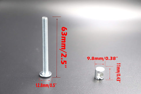 FGen 12pcs M6 M6 60mm Hammer Crib Accessories Bolt Nut x Bookcase Reclining Head Screw Nut