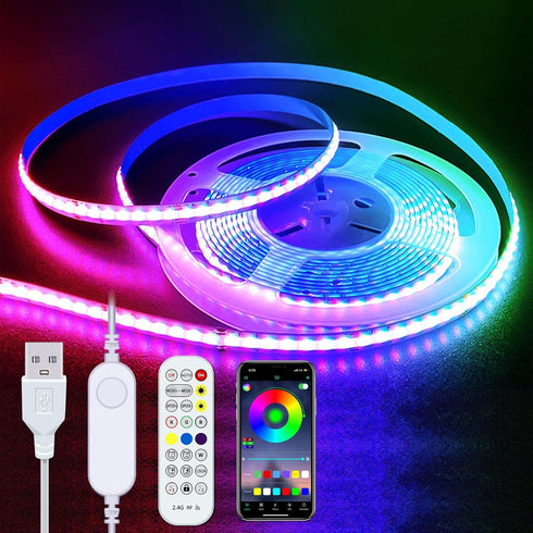 LED Strip Lights RGB COB 6.56 FT 1152 LEDs 5V USB Color