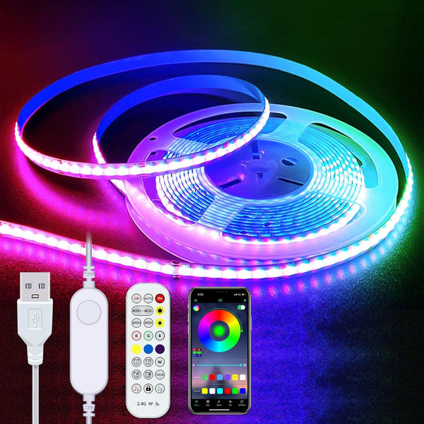 LED Strip Lights RGB COB 6.56 FT 1152 LEDs 5V USB Color