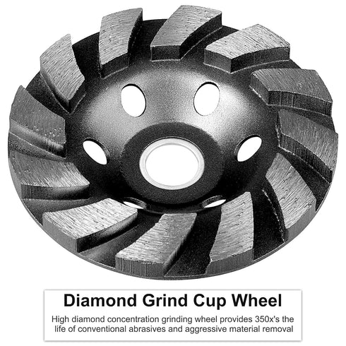 SUNJOYCO 4.5 inch Concrete Grinding Wheel, Heavy Duty Turbo Row Diamond Cup Grinding Wheel for Angle Grinder