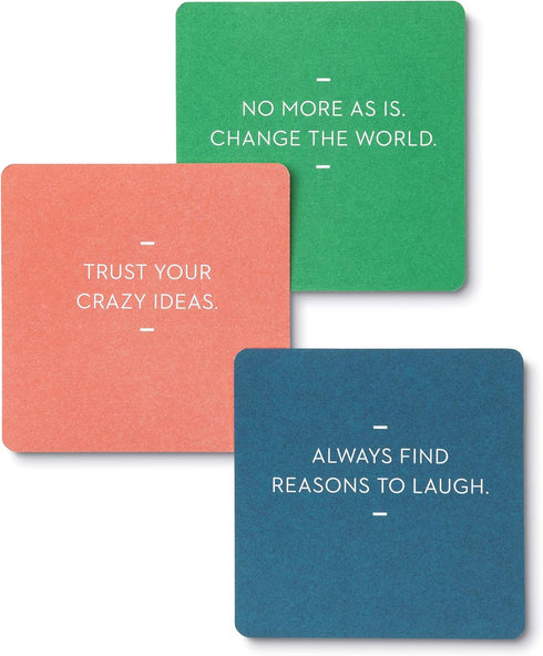 Motto of the Day Card Set by Compendium: 76 Unique Inspiring Statements with Desktop Stand