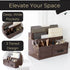 BLU MONACO Brown Wood Mail Organizer with Drawer and Pen Holder, Desk Sorter for Bills and Kitchen Storage
