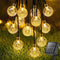 Metaku Solar String Lights for Outside, 20FT 30 LED Crystal Globe String