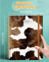 Ruled Spiral Writing Notebook, A5 Hardcover Lined College Journal, Farmer Cowhide Design, Perfect for School, Office