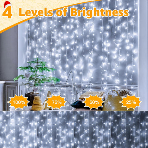 800LED 262FT, 8 Dimmable Ollny Christmas Lights Outdoor Cool White Plug in Fairy Light with Remote, Modes Waterproof