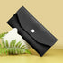 Budget Binder Cash Envelopes Wallet, Reusable Pu Leather Money Organizer for Cash and Bank Card, Black