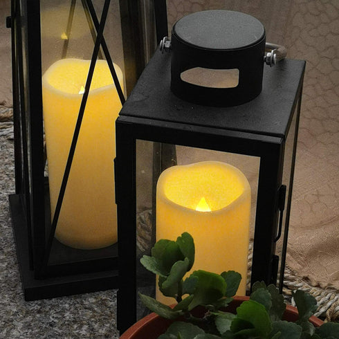 Waterproof Outdoor Flameless Pillar Candles with Timer, Battery Operated LED Candle Set for Home D cor