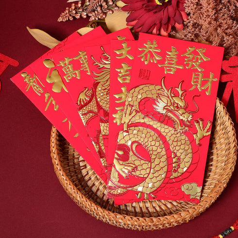 LIOOBO Chinese Red Envelopes: Lunar New Year Money Envelopes, 2024 Chinese New Year Spring Festival Supplies (L-001,