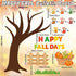 Fall Tree Bulletin Board Sets with Autumn Decorations, Happy Fall Cutouts for Thanksgiving Party Classroom