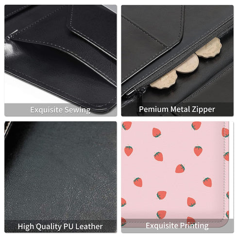 ACWDMKH Server Books for Waitress with Zipper Pocket Cute Waitress Books for Servers,Leather Waiter Wallet Server Book