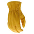 Boss Men's Durable Grain Cowhide Leather Driver Work Glove, Abrasion Resistant, Large Yellow (B81021-L)