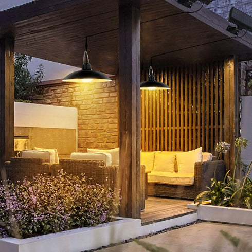 IP65 2 Solar Chandelier Hanging Lamp, Warm Light, Waterproof, Lighting Modes, Outdoor Garden Corridor Lighting