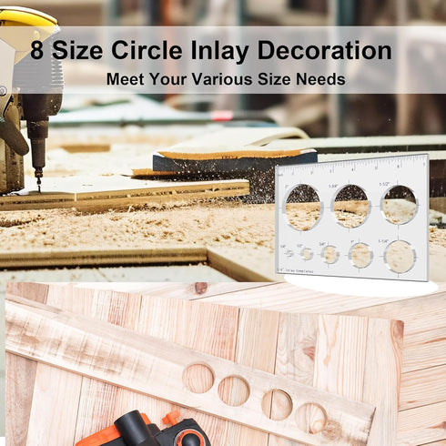 Hecfu 8 1 7"x4.7" in Router Template for Woodworking - Large Clear Acrylic Router Jig, Circle Inlay Template with Scale