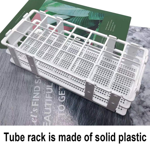 Plastic Test Tube Rack 2 Pack, 21 Holes Lab Holder for 30mm and Below Test Tubes, Detachable