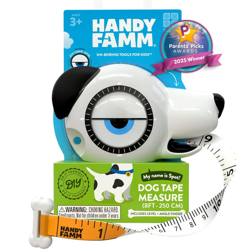 Handy Famm Spot The Dog 4-in-1 Kids Tape Measure with Adjustable Level