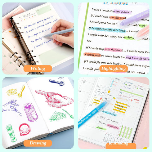 Bible Highlighters and Pens Kit, 22 Pack No Bleed, 10 Colors Gel Highlighters, 12 Colors Fineliner Pens with Storage Bag