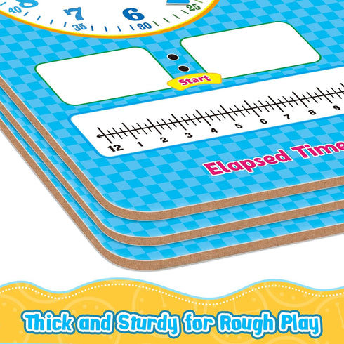 Learning Clock for Kids, Toddler Teaching Clock, Dry Erase Board for Preschool, Kindergarten, Educational Activities